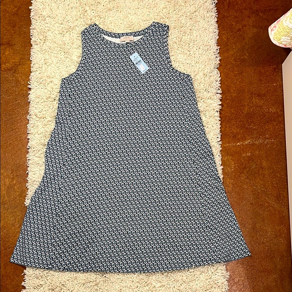 LOFT Outlet NWT green black white womens shift dress Petite Large stretchy
